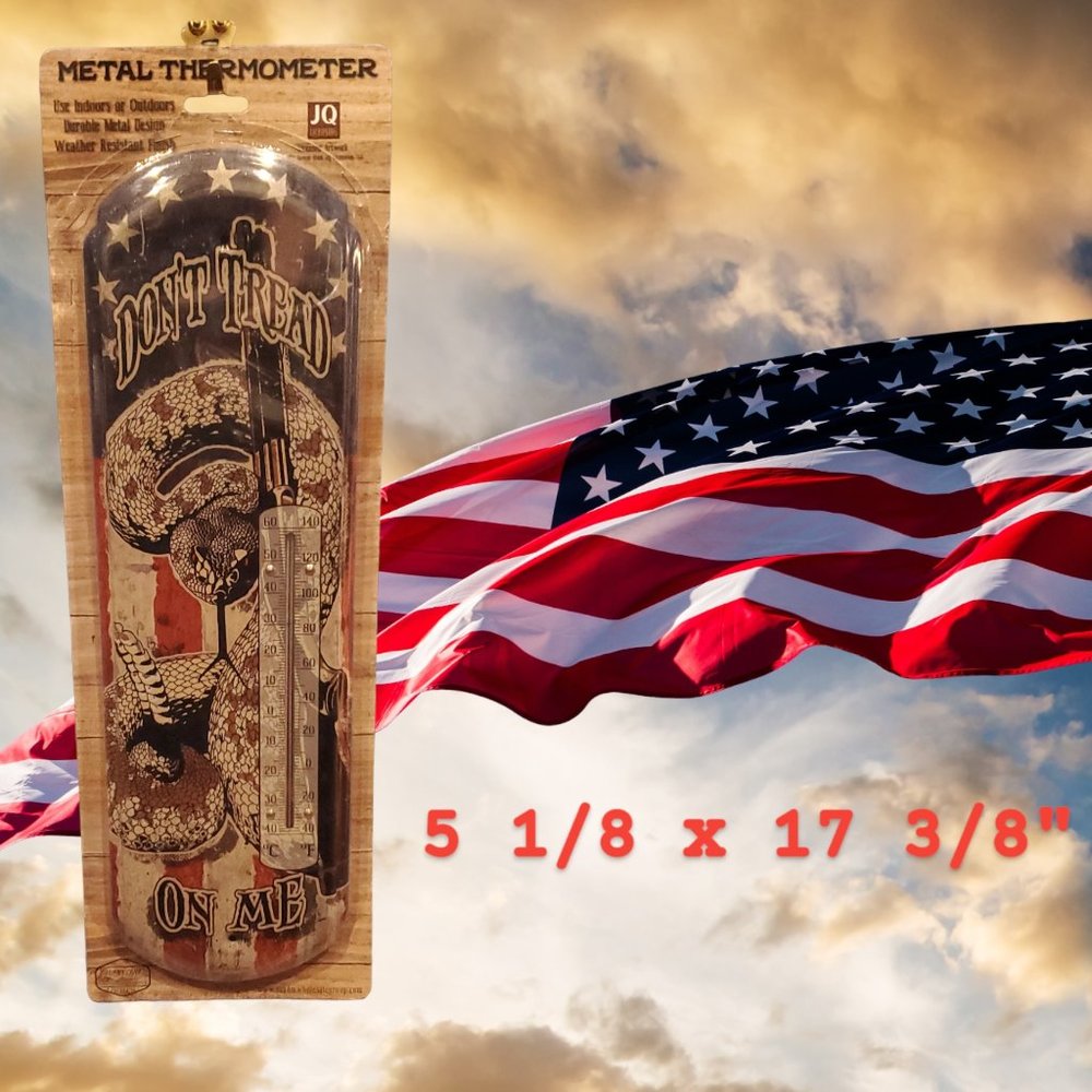 "Don't Tread on Me" - Retro Large Metal Thermometer - Indoor/Outdoor